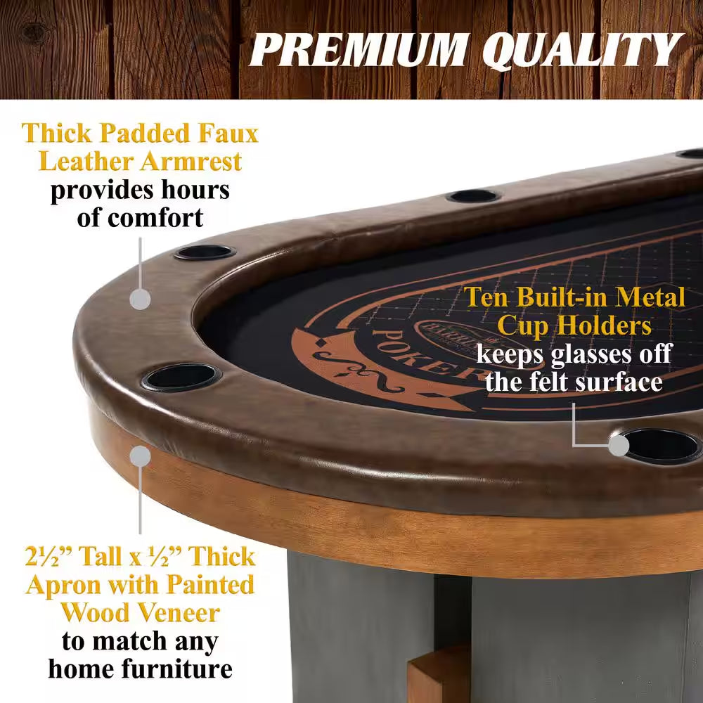 10-Player Poker Table with Dining Table Top — product view 4