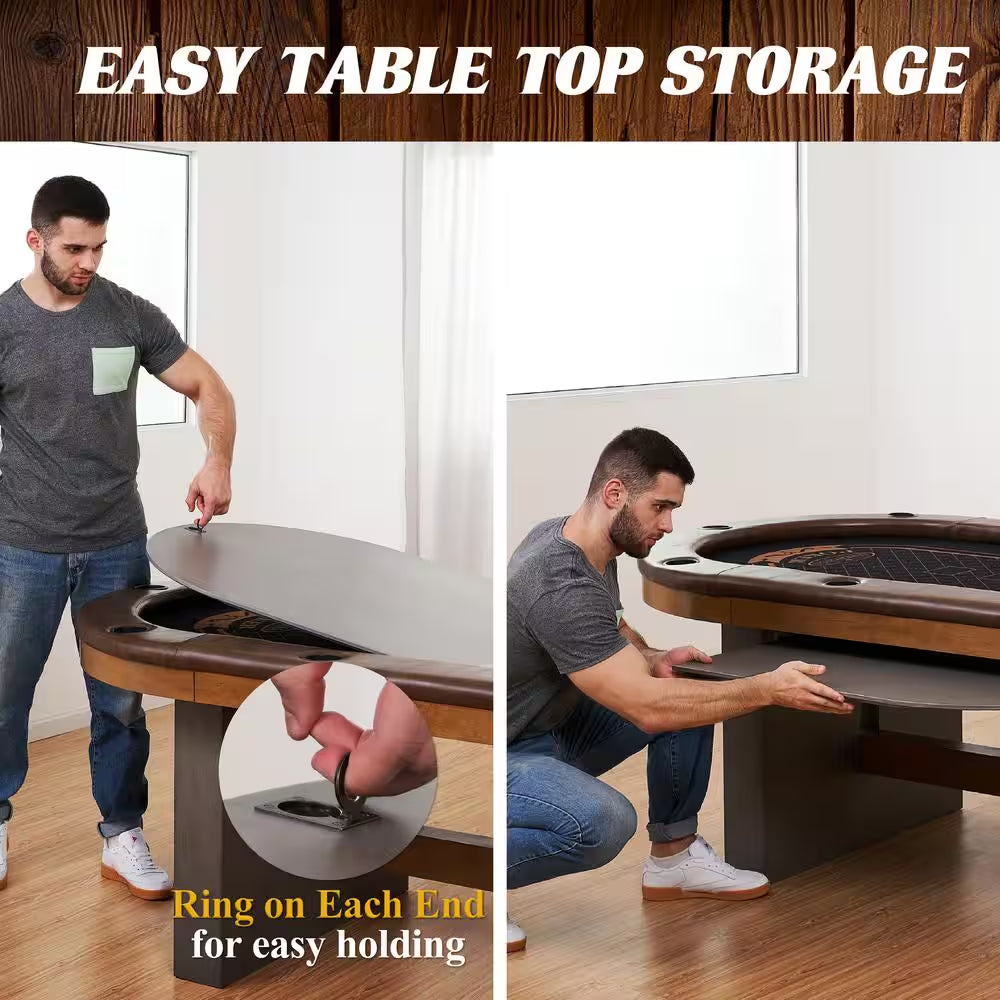 10-Player Poker Table with Dining Table Top — product view 7