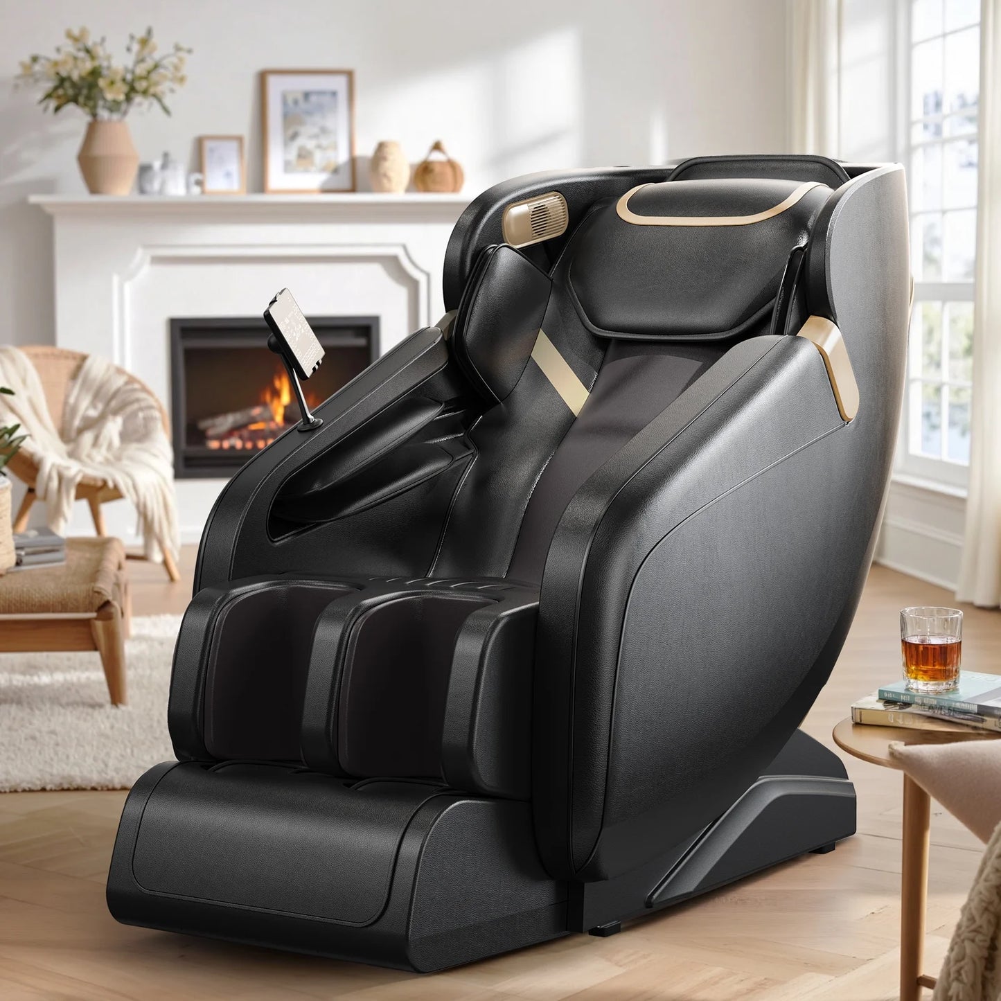 4D Massage Chair Full Body, Zero Gravity Massage Chair with Heat and Foot Massage with Airbags, Kneading, Bluetooth, LCD Touch Control - Black — product view 2