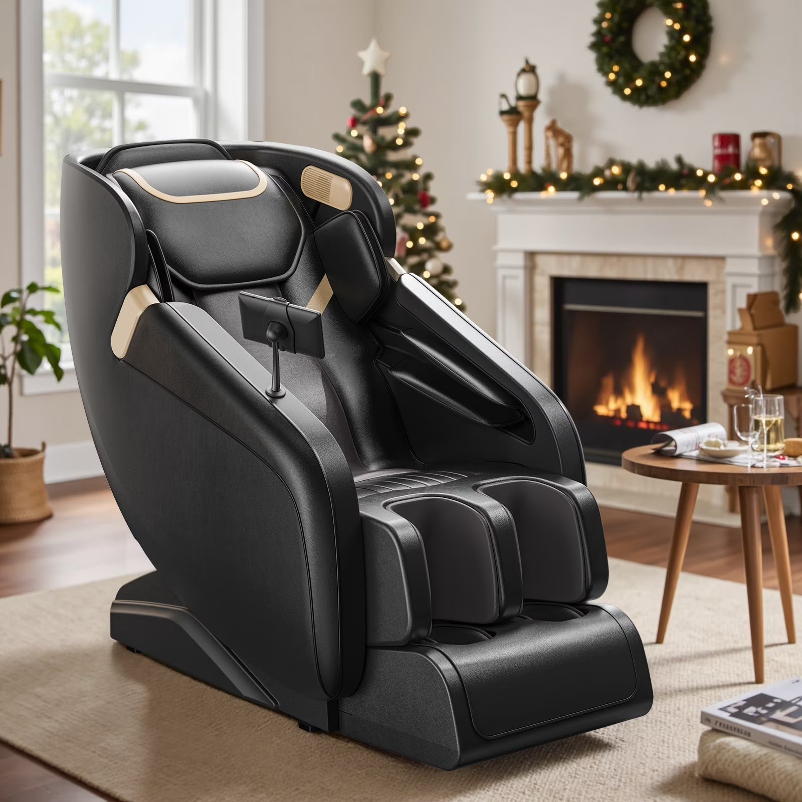 4D Massage Chair Full Body, Zero Gravity Massage Chair with Heat and Foot Massage with Airbags, Kneading, Bluetooth, LCD Touch Control - Black — product view 7