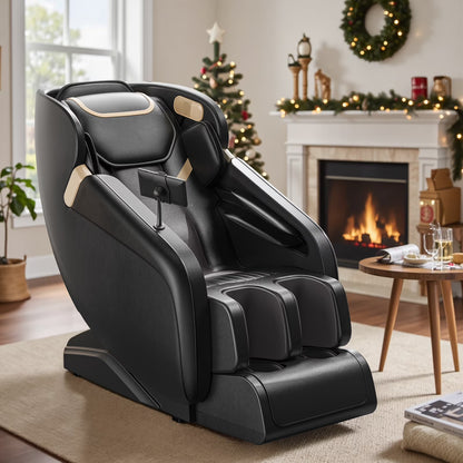 4D Massage Chair Full Body, Zero Gravity Massage Chair with Heat and Foot Massage with Airbags, Kneading, Bluetooth, LCD Touch Control - Black — product view 7