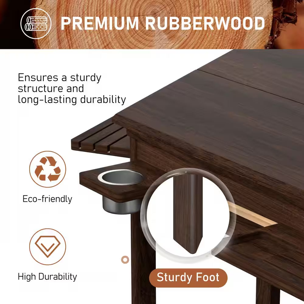 62.2 In. W 4-6-Player Wood Poker Table with Removable Top and Cup and Card Holders — product view 5