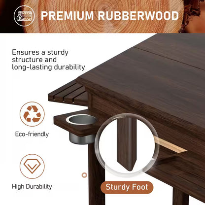 62.2 In. W 4-6-Player Wood Poker Table with Removable Top and Cup and Card Holders — product view 5