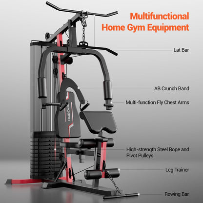 Home Gym Equipment with 160LB Weight Stack, Multifunctional All-In-One Workout Station, Full Body Strength Training System — product view 5