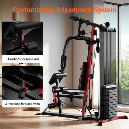 Home Gym Equipment with 160LB Weight Stack, Multifunctional All-In-One Workout Station, Full Body Strength Training System — product view 7