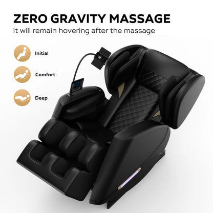 Massage Chair, Full Body Zero Gravity Massage Chair Electric Recliner Chair with Airbag Massage, Heat, Retractable Footstool, Bluetooth Audio Connection and Portable Stand, Black — product view 8