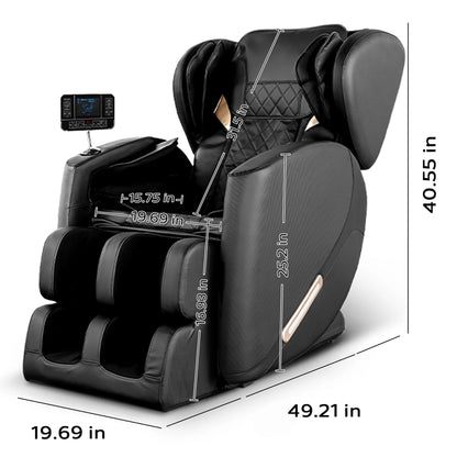 Massage Chair, Full Body Zero Gravity Massage Chair Electric Recliner Chair with Airbag Massage, Heat, Retractable Footstool, Bluetooth Audio Connection and Portable Stand, Black — product view 9