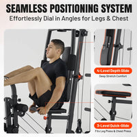 Smith Machine Power Cage, Multi-Function Home Gym System with Cable Crossover, 121LB Weight Stack — product view 10