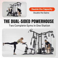 Smith Machine Power Cage, Multi-Function Home Gym System with Cable Crossover, 121LB Weight Stack — product view 12
